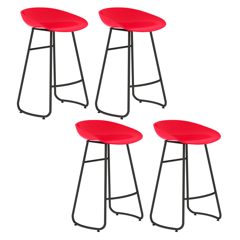 Modern Backrest Armless Counter Stool Iron Bar Stool with Acrylic Seat and Pedal for Cafe
