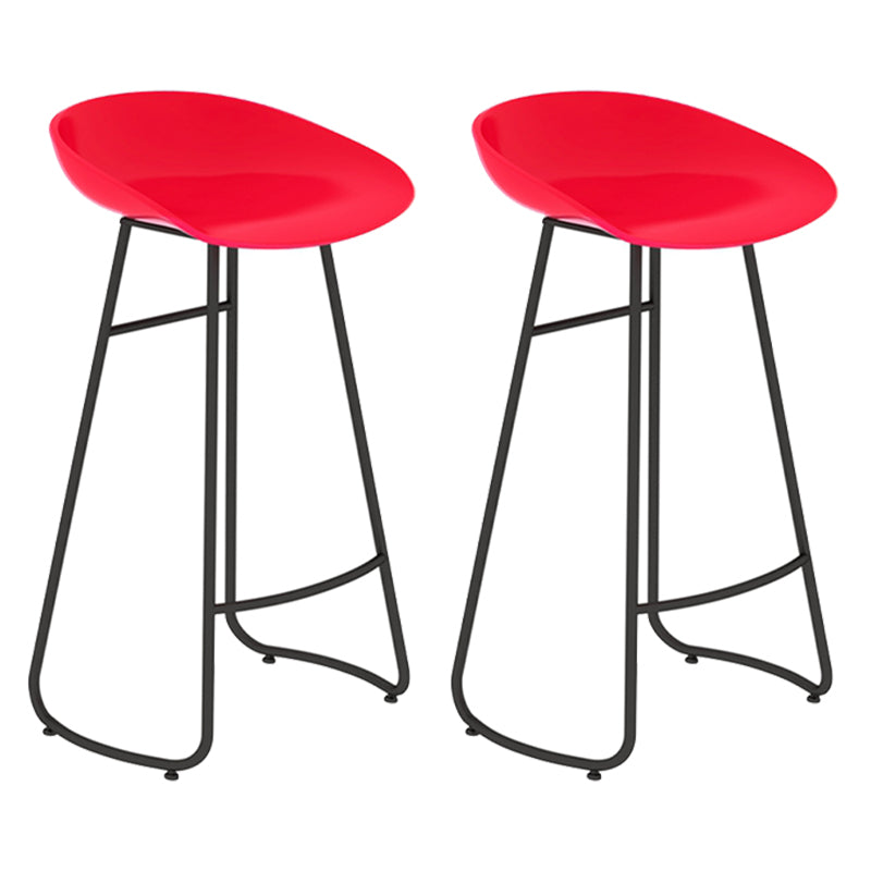 Modern Backrest Armless Counter Stool Iron Bar Stool with Acrylic Seat and Pedal for Cafe