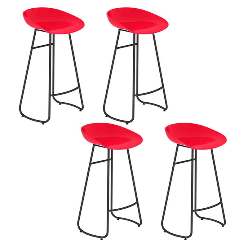 Modern Backrest Armless Counter Stool Iron Bar Stool with Acrylic Seat and Pedal for Cafe