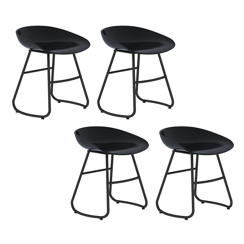 Modern Backrest Armless Counter Stool Iron Bar Stool with Acrylic Seat and Pedal for Cafe