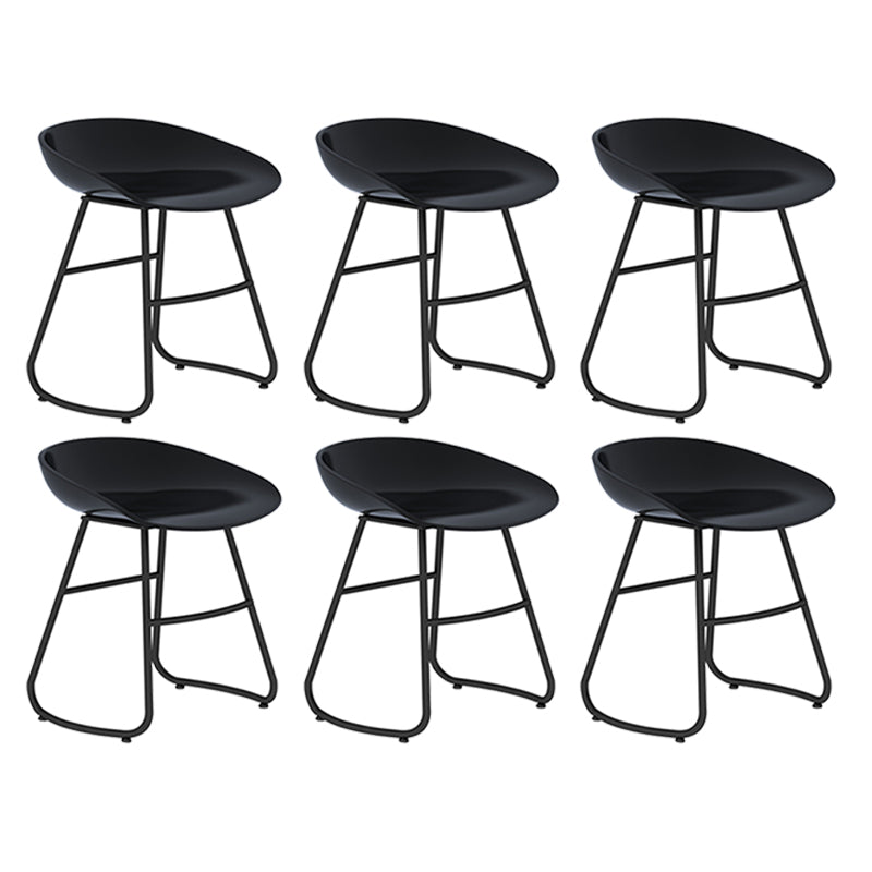 Modern Backrest Armless Counter Stool Iron Bar Stool with Acrylic Seat and Pedal for Cafe