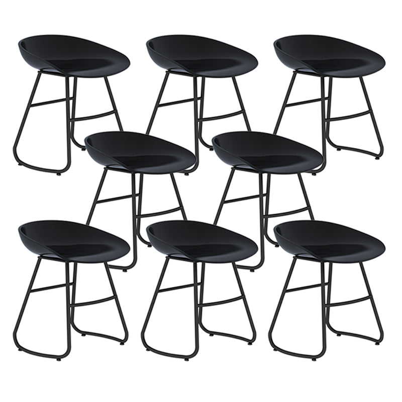 Modern Backrest Armless Counter Stool Iron Bar Stool with Acrylic Seat and Pedal for Cafe
