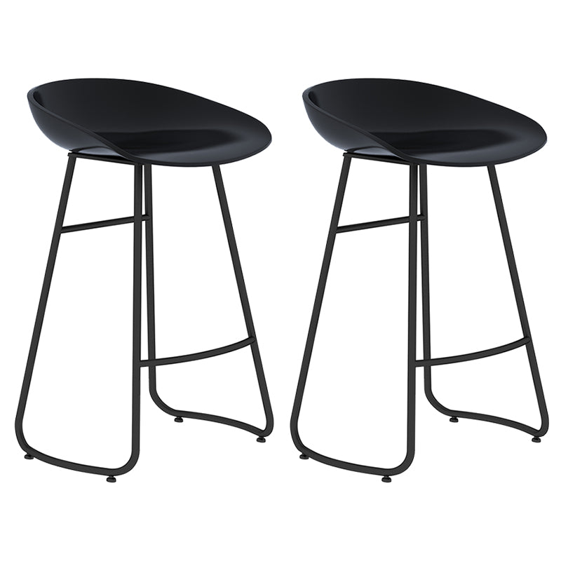 Modern Backrest Armless Counter Stool Iron Bar Stool with Acrylic Seat and Pedal for Cafe