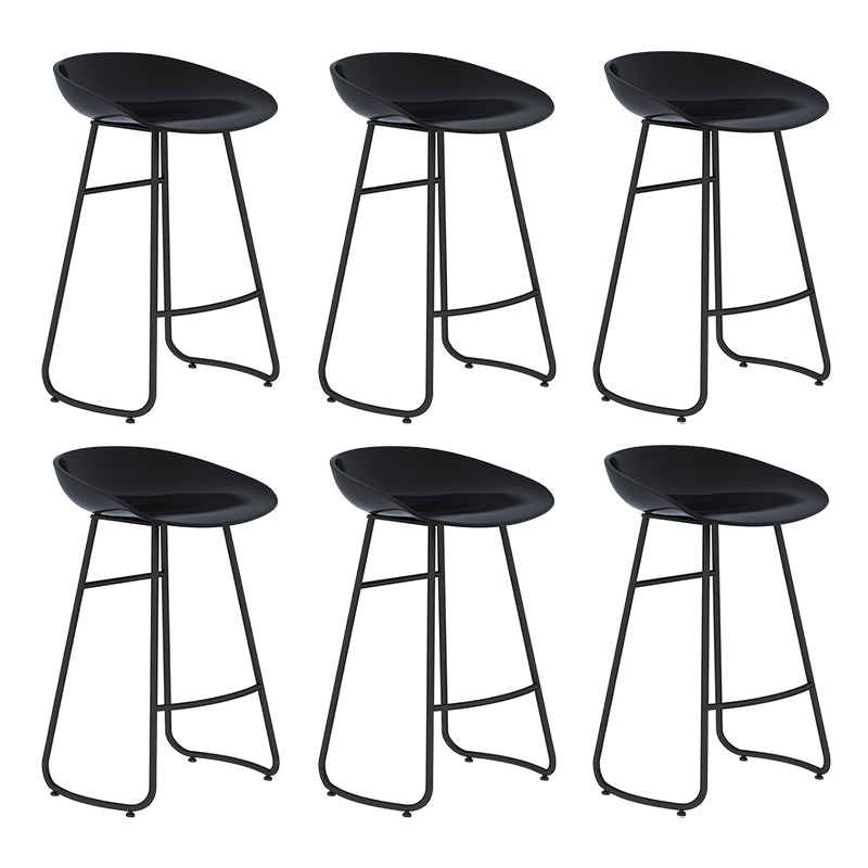 Modern Backrest Armless Counter Stool Iron Bar Stool with Acrylic Seat and Pedal for Cafe