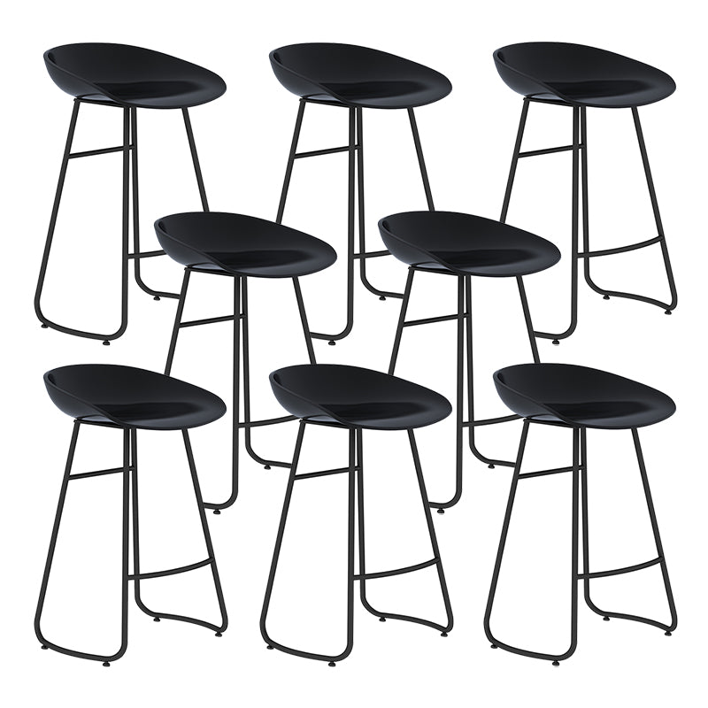 Modern Backrest Armless Counter Stool Iron Bar Stool with Acrylic Seat and Pedal for Cafe