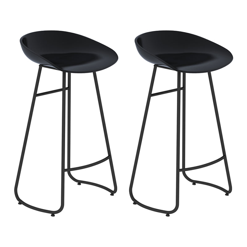 Modern Backrest Armless Counter Stool Iron Bar Stool with Acrylic Seat and Pedal for Cafe