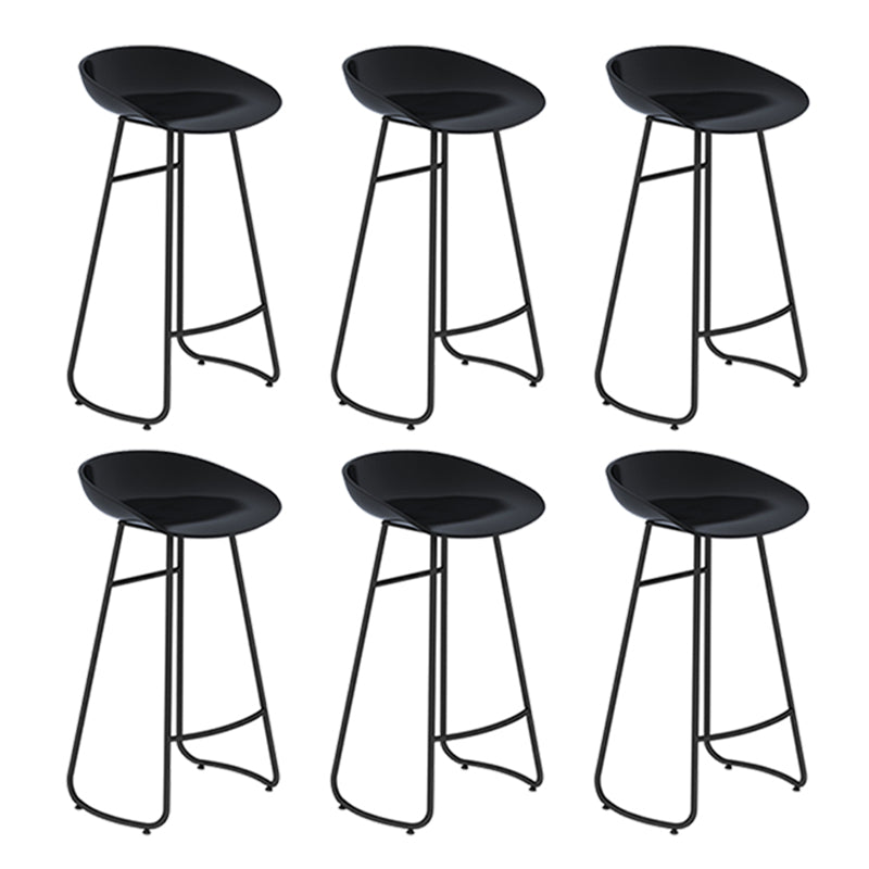Modern Backrest Armless Counter Stool Iron Bar Stool with Acrylic Seat and Pedal for Cafe