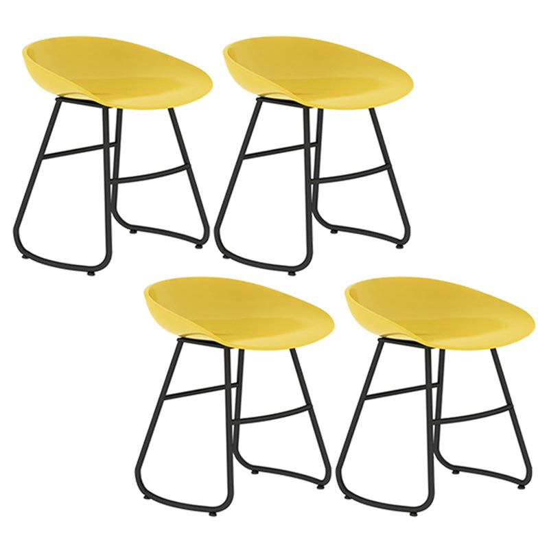 Modern Backrest Armless Counter Stool Iron Bar Stool with Acrylic Seat and Pedal for Cafe