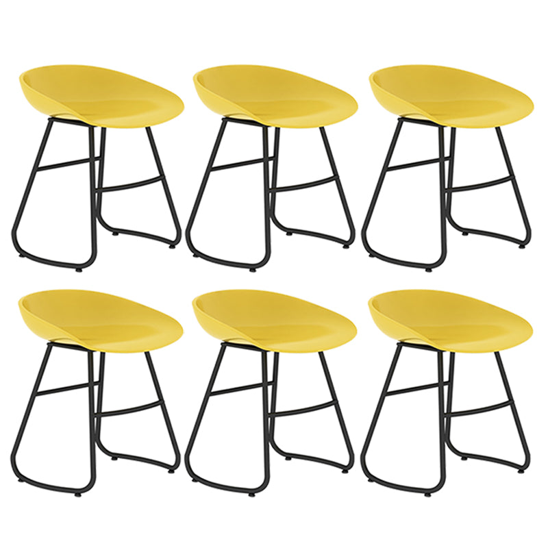 Modern Backrest Armless Counter Stool Iron Bar Stool with Acrylic Seat and Pedal for Cafe