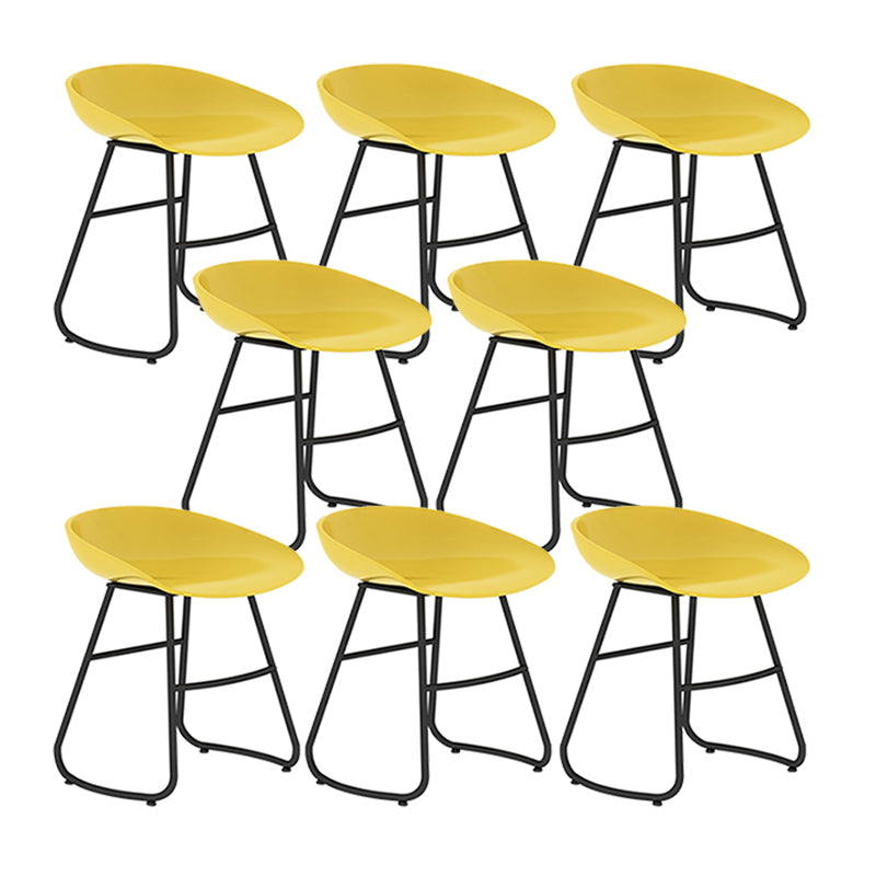 Modern Backrest Armless Counter Stool Iron Bar Stool with Acrylic Seat and Pedal for Cafe