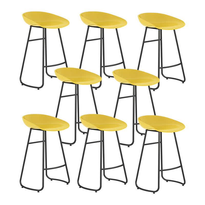 Modern Backrest Armless Counter Stool Iron Bar Stool with Acrylic Seat and Pedal for Cafe