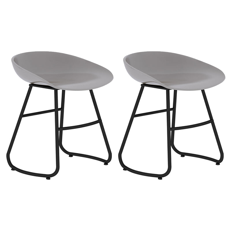 Modern Backrest Armless Counter Stool Iron Bar Stool with Acrylic Seat and Pedal for Cafe