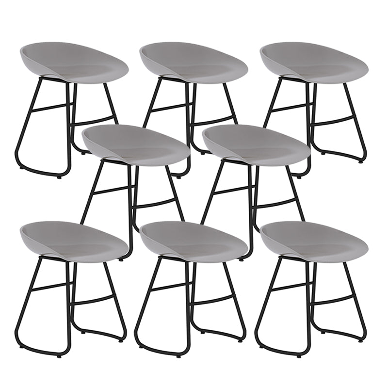Modern Backrest Armless Counter Stool Iron Bar Stool with Acrylic Seat and Pedal for Cafe