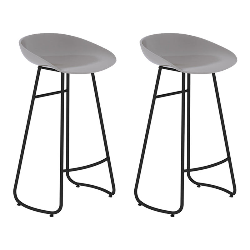 Modern Backrest Armless Counter Stool Iron Bar Stool with Acrylic Seat and Pedal for Cafe