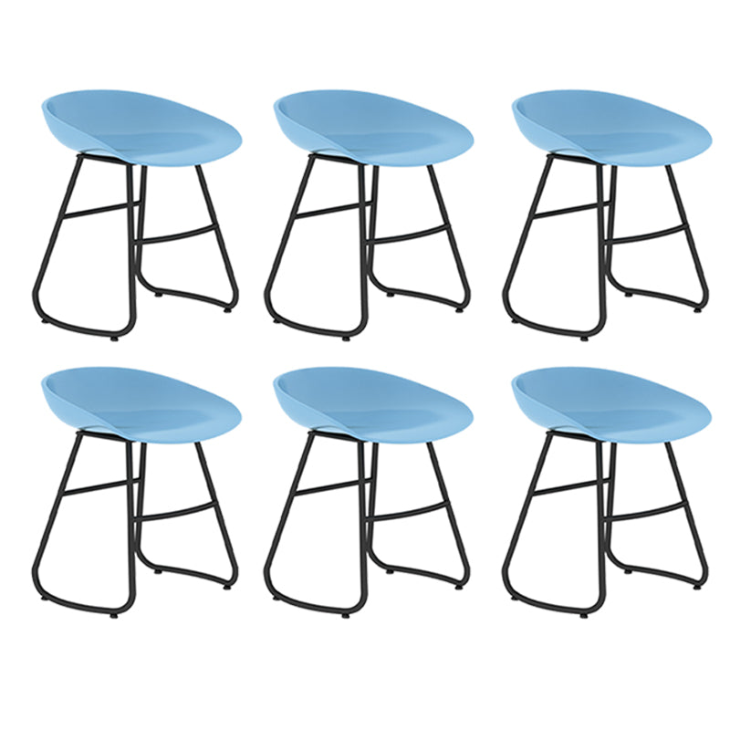 Modern Backrest Armless Counter Stool Iron Bar Stool with Acrylic Seat and Pedal for Cafe