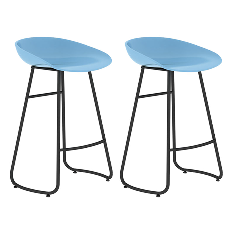 Modern Backrest Armless Counter Stool Iron Bar Stool with Acrylic Seat and Pedal for Cafe