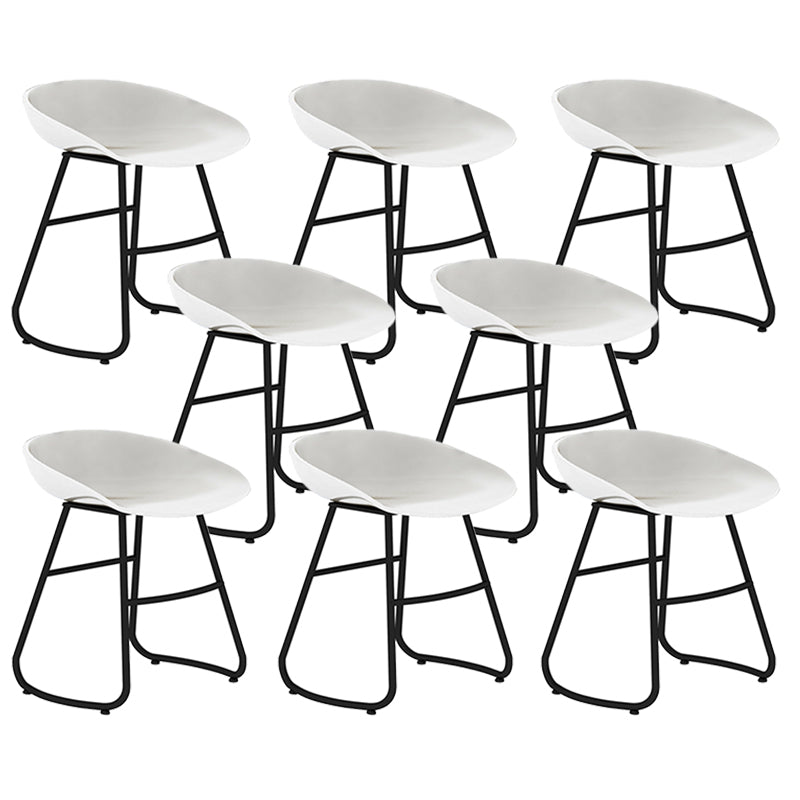 Modern Backrest Armless Counter Stool Iron Bar Stool with Acrylic Seat and Pedal for Cafe