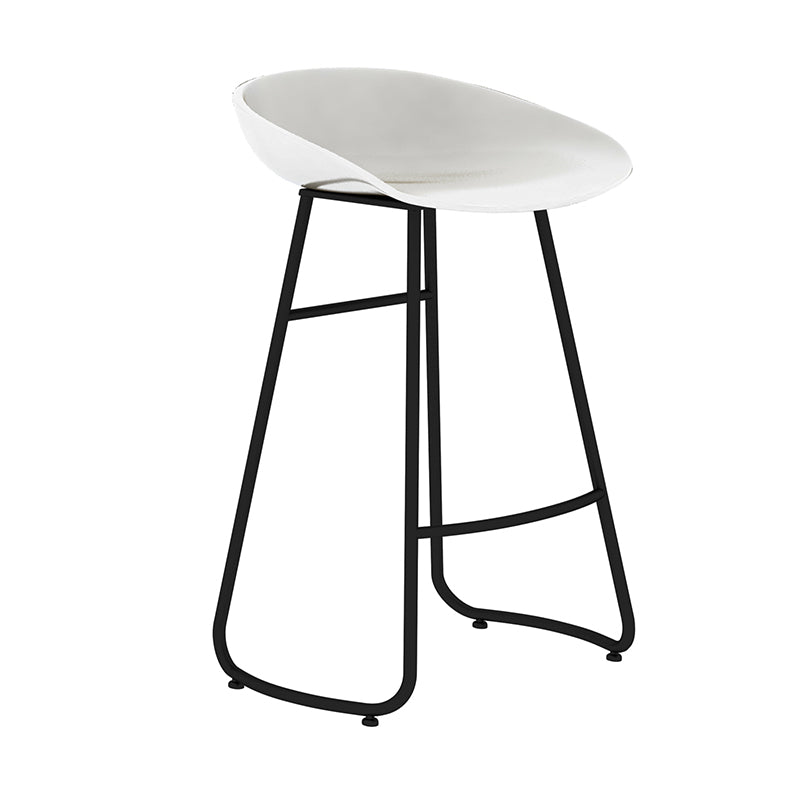 Modern Backrest Armless Counter Stool Iron Bar Stool with Acrylic Seat and Pedal for Cafe