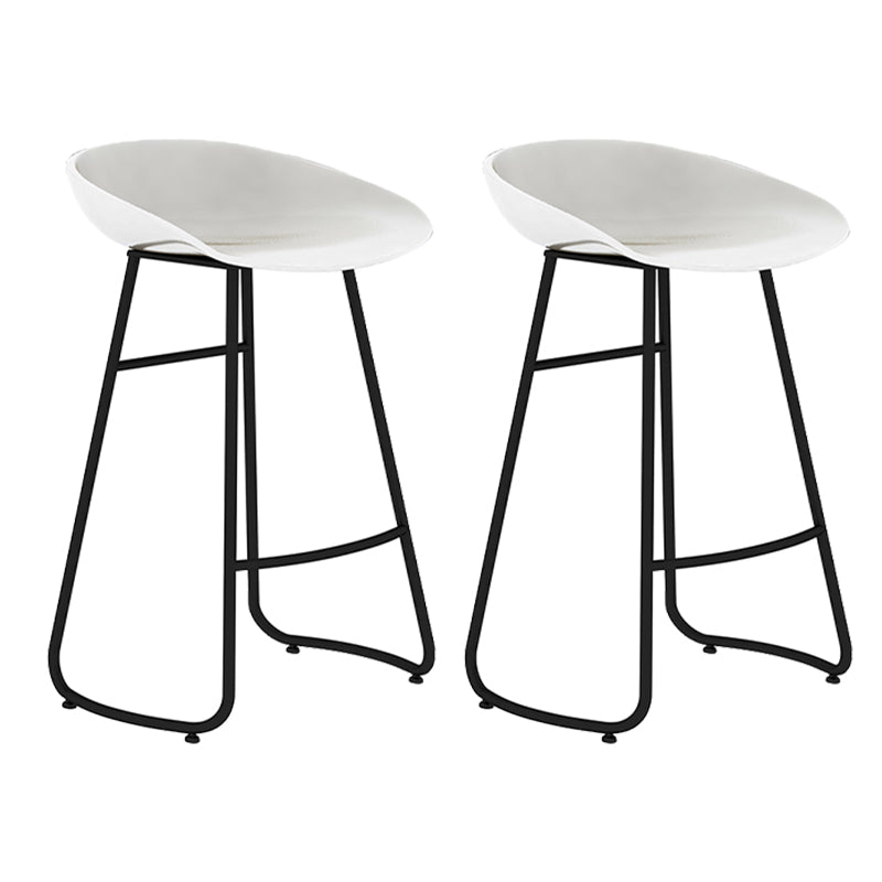 Modern Backrest Armless Counter Stool Iron Bar Stool with Acrylic Seat and Pedal for Cafe