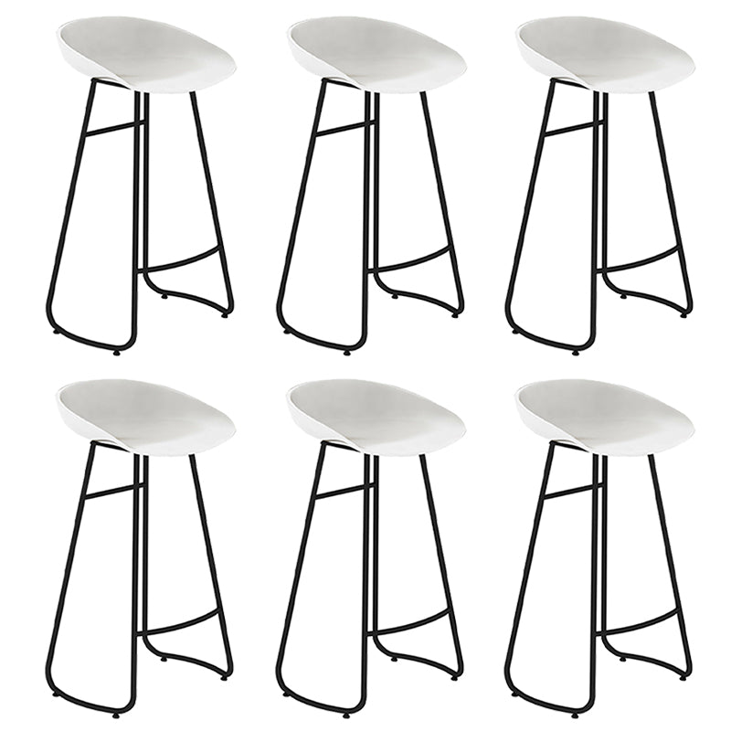 Modern Backrest Armless Counter Stool Iron Bar Stool with Acrylic Seat and Pedal for Cafe