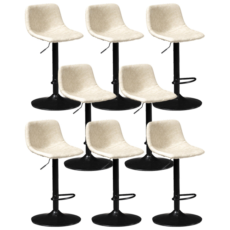 Contemporary Metal Stool Leather Upholstered Counter Stool in Matte Finish for Indoor