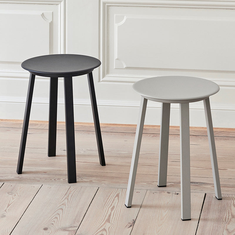 Contemporary Backless Barstool Round Seat Armless Bar Stools with 4 Metal Legs