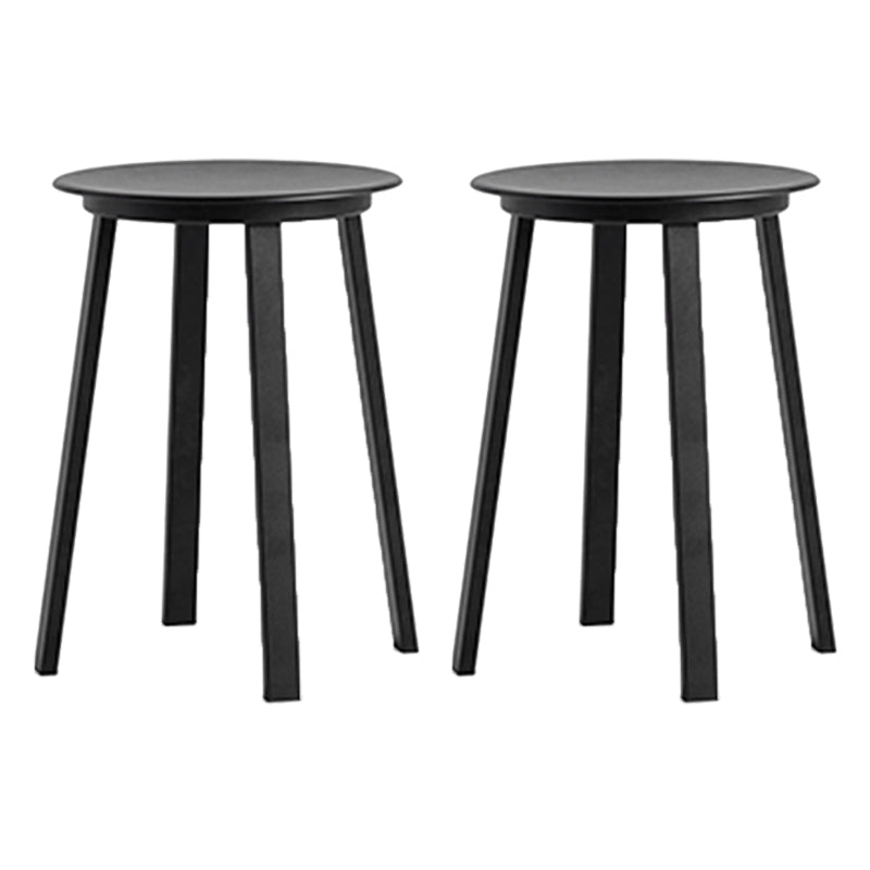 Contemporary Backless Barstool Round Seat Armless Bar Stools with 4 Metal Legs