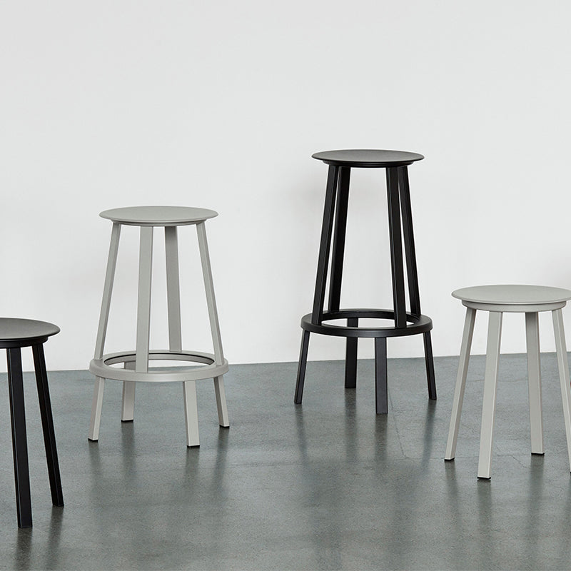 Contemporary Backless Barstool Round Seat Armless Bar Stools with 4 Metal Legs