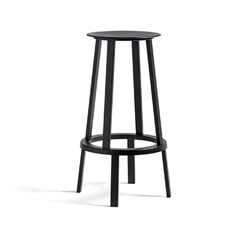 Contemporary Backless Barstool Round Seat Armless Bar Stools with 4 Metal Legs