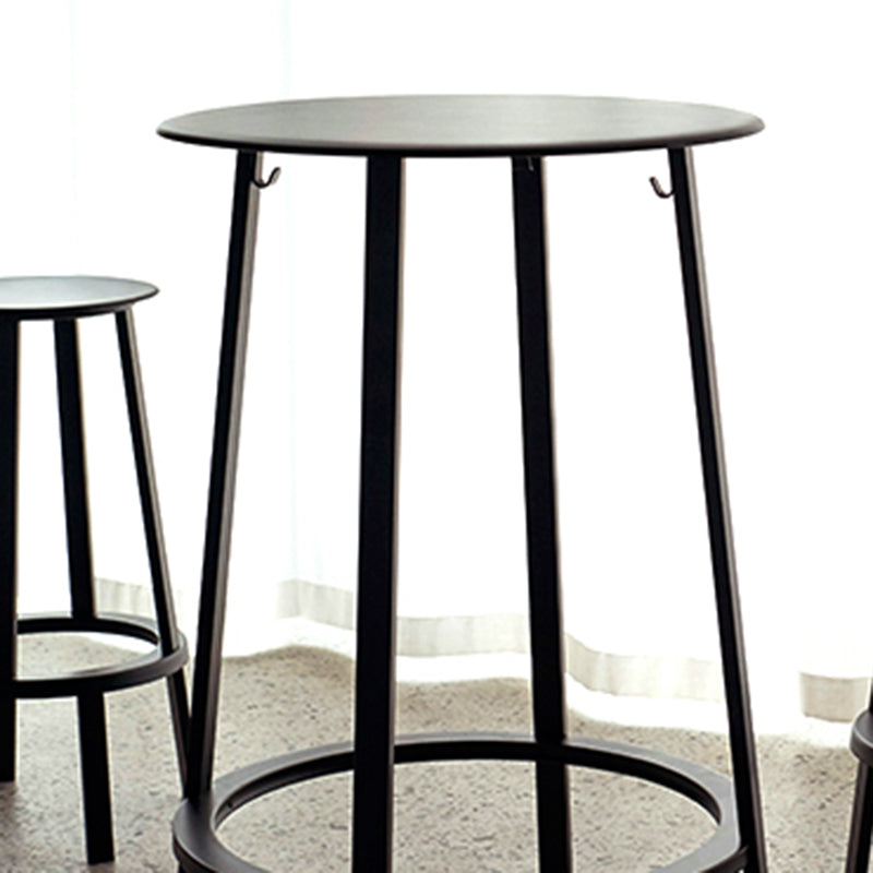 Contemporary Backless Barstool Round Seat Armless Bar Stools with 4 Metal Legs