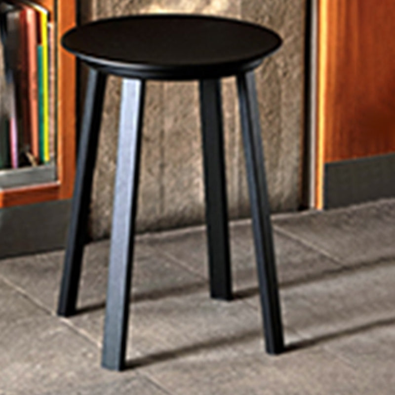 Contemporary Backless Barstool Round Seat Armless Bar Stools with 4 Metal Legs