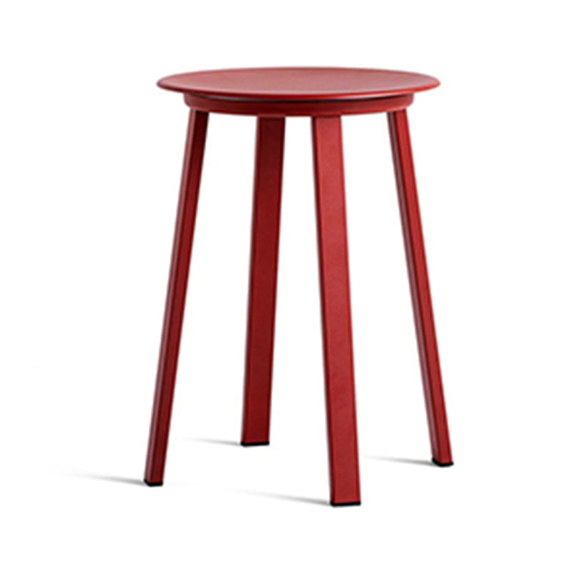 Contemporary Backless Barstool Round Seat Armless Bar Stools with 4 Metal Legs