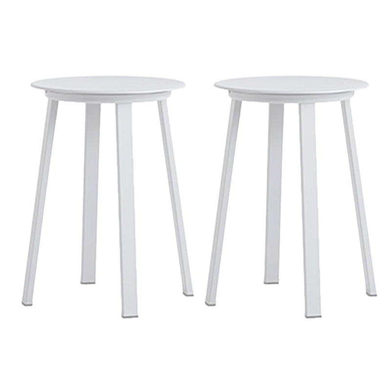 Contemporary Backless Barstool Round Seat Armless Bar Stools with 4 Metal Legs