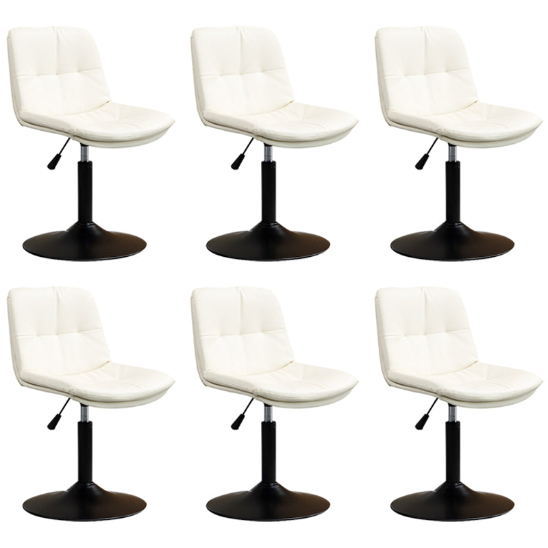 Contemporary Metal Barstool Faux Leather Footrest Adjustable Low Back Counter Stool