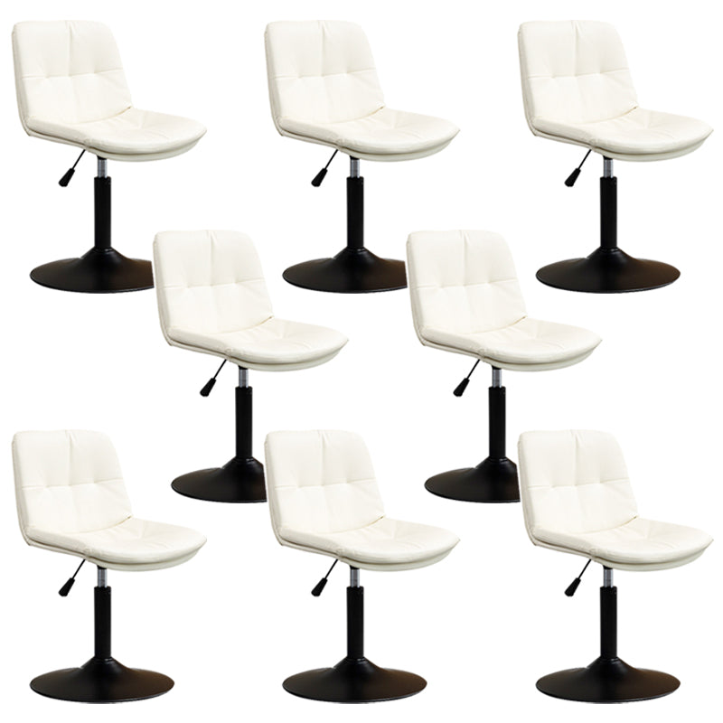 Contemporary Metal Barstool Faux Leather Footrest Adjustable Low Back Counter Stool