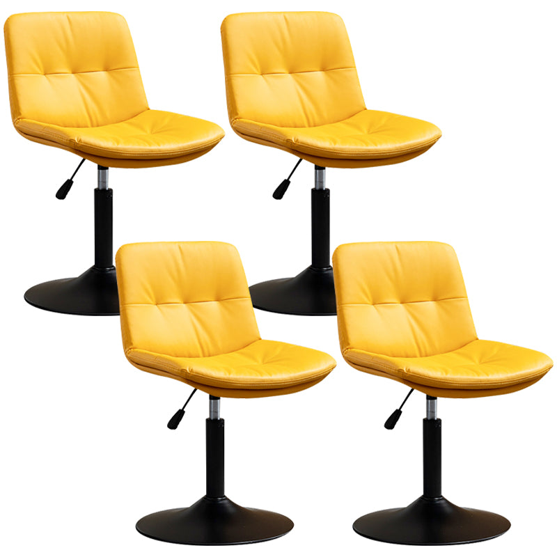 Contemporary Metal Barstool Faux Leather Footrest Adjustable Low Back Counter Stool