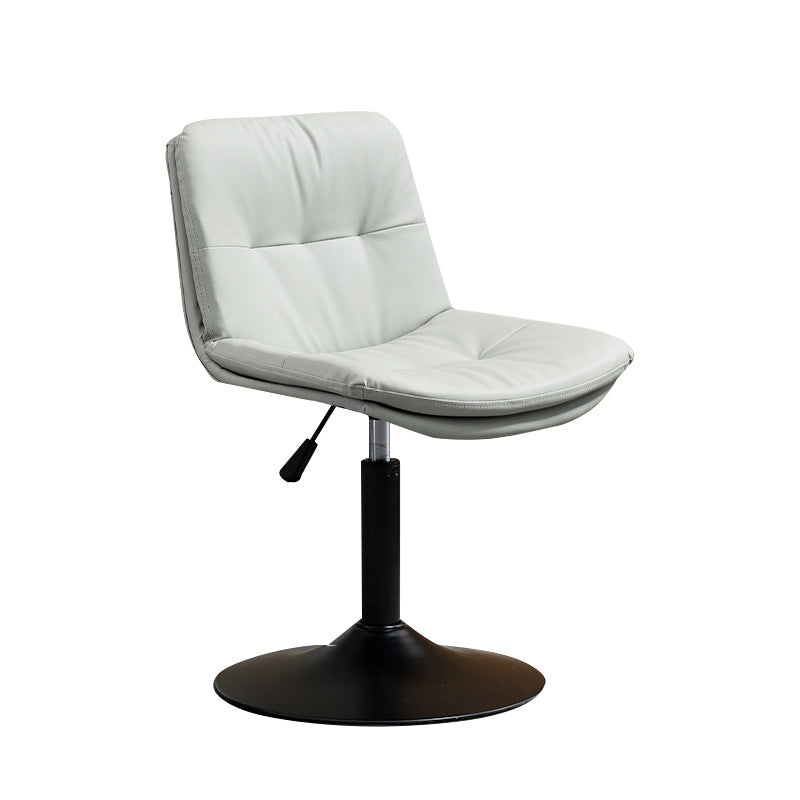 Contemporary Metal Barstool Faux Leather Footrest Adjustable Low Back Counter Stool