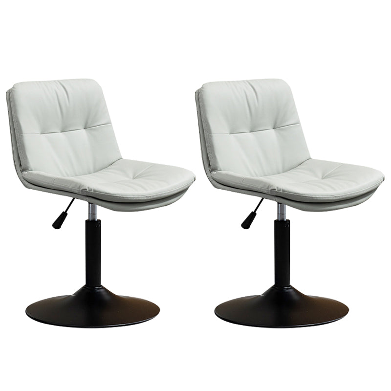 Contemporary Metal Barstool Faux Leather Footrest Adjustable Low Back Counter Stool