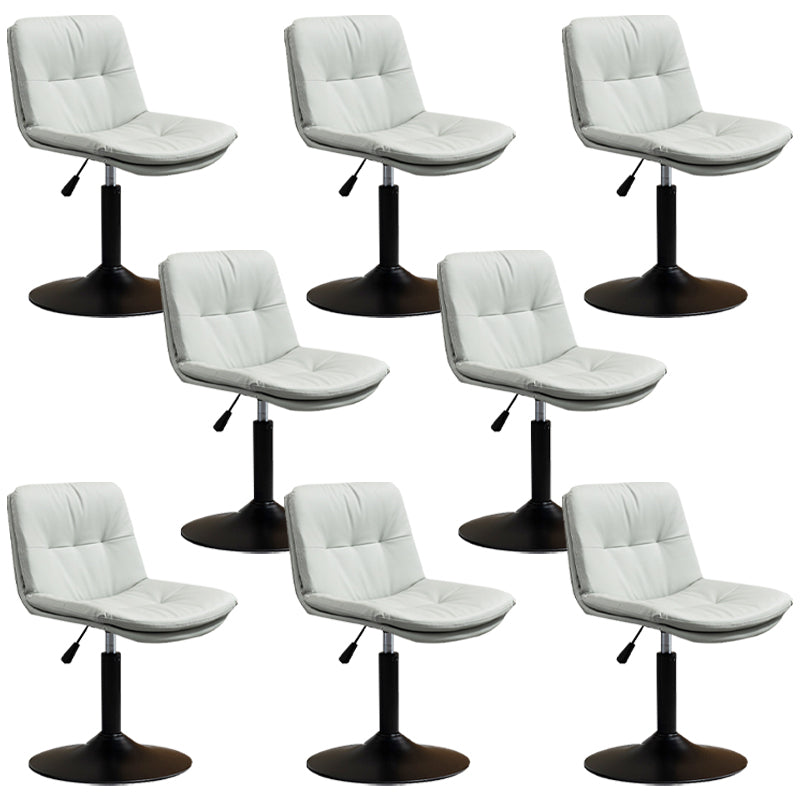 Contemporary Metal Barstool Faux Leather Footrest Adjustable Low Back Counter Stool