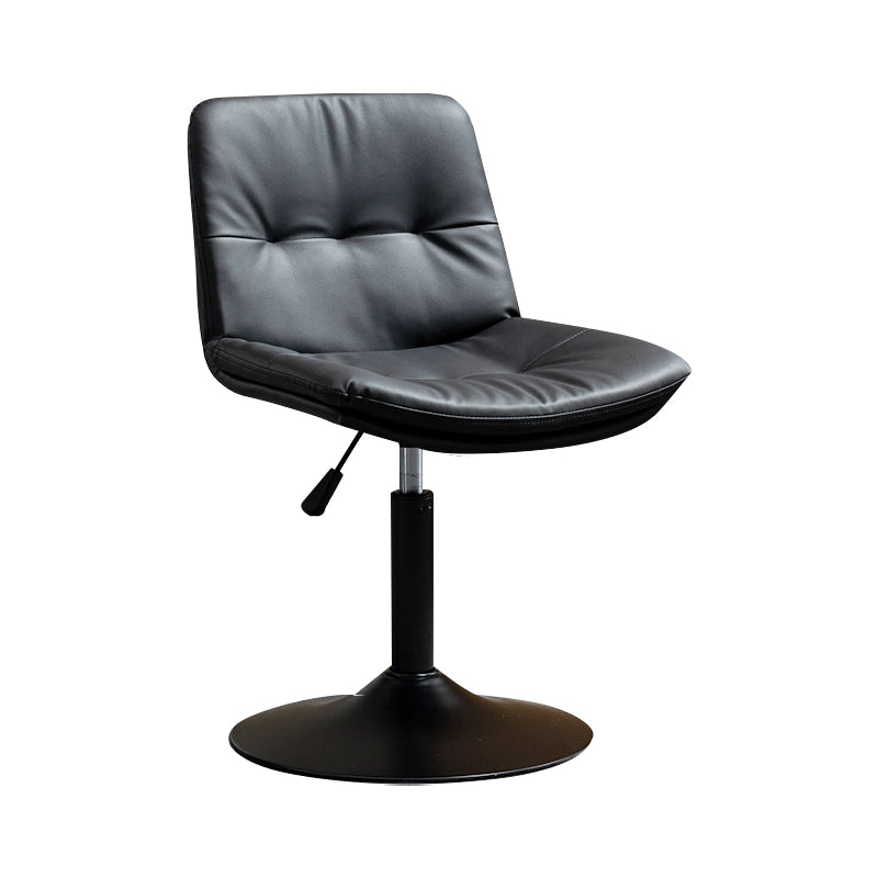 Contemporary Metal Barstool Faux Leather Footrest Adjustable Low Back Counter Stool