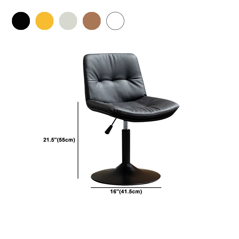 Contemporary Metal Barstool Faux Leather Footrest Adjustable Low Back Counter Stool