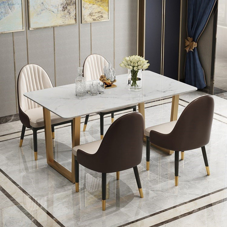 Nordic 1/2/5/7 Pieces Dining Set Rectangle Stone Dining Table for Dining Room