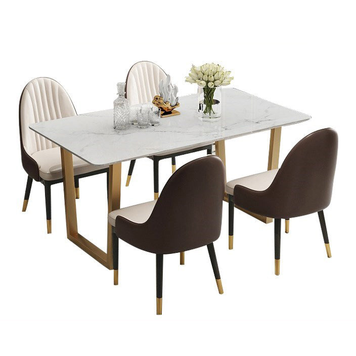 Nordic 1/2/5/7 Pieces Dining Set Rectangle Stone Dining Table for Dining Room
