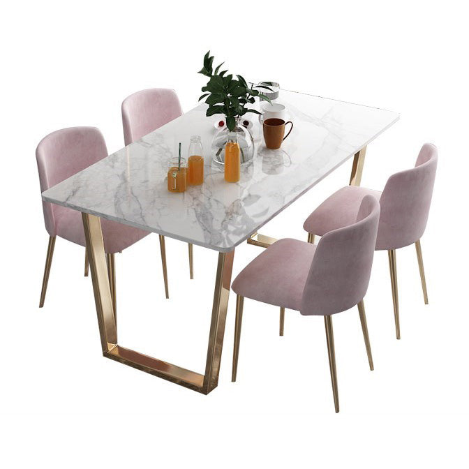 Nordic 1/2/5/7 Pieces Dining Set Rectangle Stone Dining Table for Dining Room