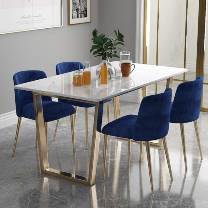 Nordic 1/2/5/7 Pieces Dining Set Rectangle Stone Dining Table for Dining Room