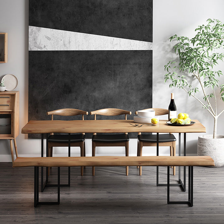 Industrial 1/2/5 Pieces Dining Set Solid Wood Double Pedestal Dinette Set