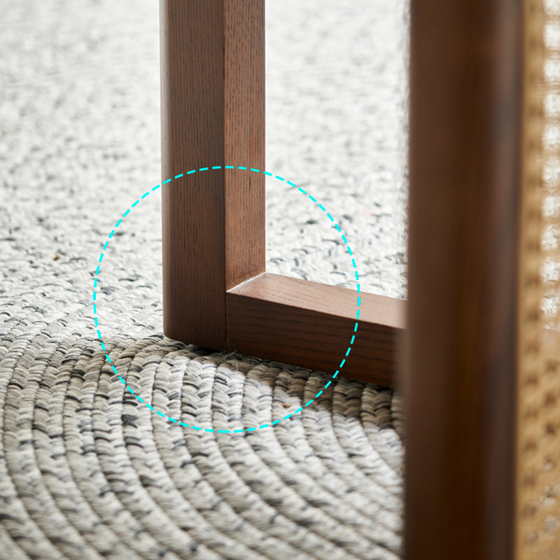 Solid Wood Dining Set 1/2/5 Pcs Round Rattan Dining Table and Chairs