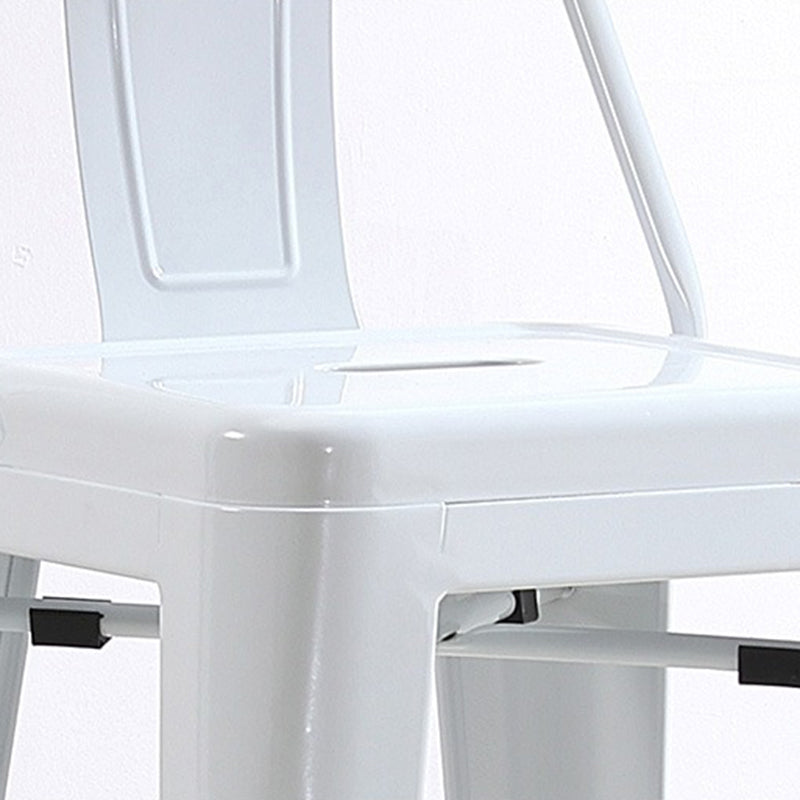 Contemporary Metal Barstool Low Back Counter Stool with Iorn 4 Legs