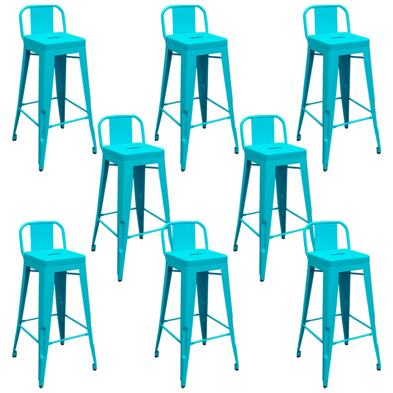Contemporary Metal Barstool Low Back Counter Stool with Iorn 4 Legs