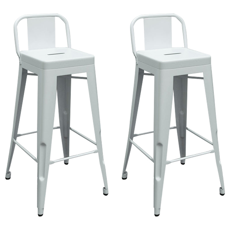 Contemporary Metal Barstool Low Back Counter Stool with Iorn 4 Legs